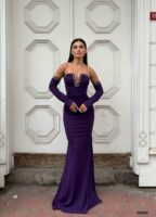 فستان سهرة طويل - بنفسجي