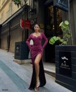 فستان سهرة طويل - فوشيا