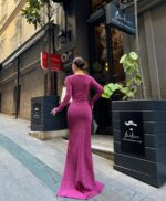 فستان سهرة طويل - فوشيا