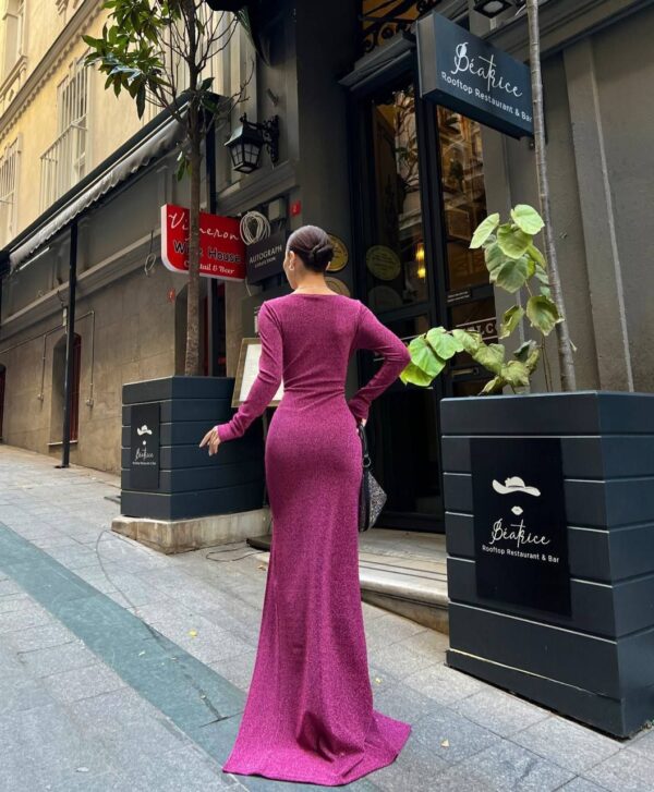 فستان سهرة طويل - فوشيا